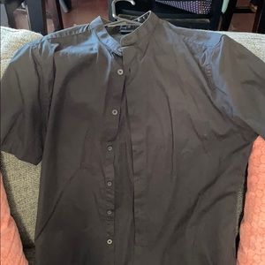 ASOS black short sleeved button down